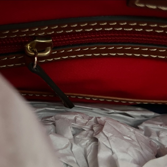 Dooney & Bourke Light Taupe and Carmel Ostrich Satchel 🪻 - Picture 8 of 15